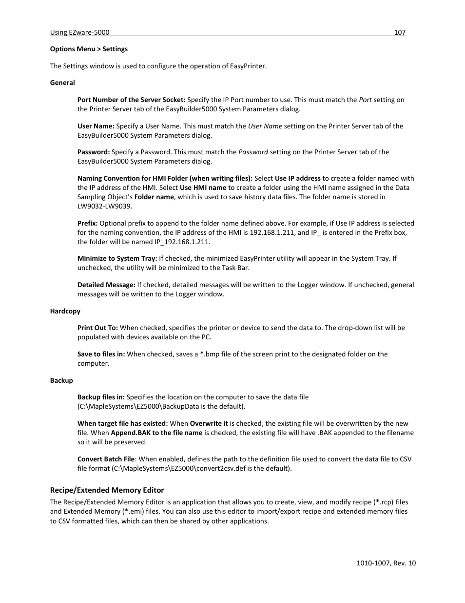 Recipe/extended memory editor | Maple Systems HMI5000 Series User Manual | Page 113 / 202