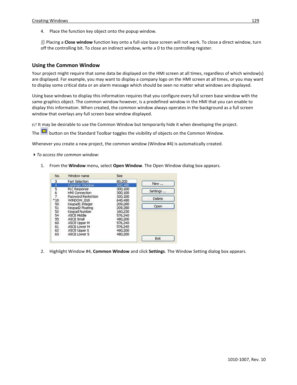 Using the common window | Maple Systems HMI5000 Series User Manual | Page 135 / 202