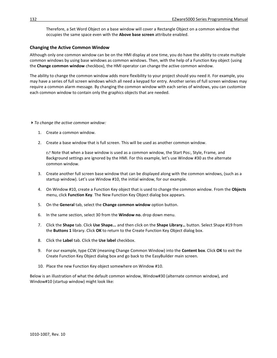 Changing the active common window | Maple Systems HMI5000 Series User Manual | Page 138 / 202