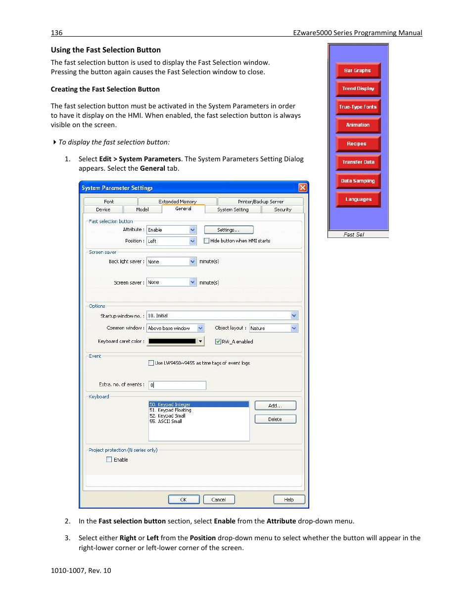 Using the fast selection button | Maple Systems HMI5000 Series User Manual | Page 142 / 202