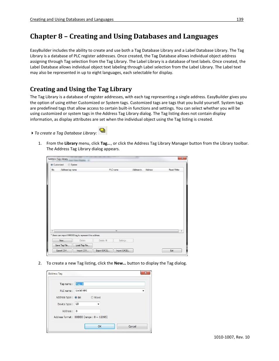 Creating and using the tag library | Maple Systems HMI5000 Series User Manual | Page 145 / 202