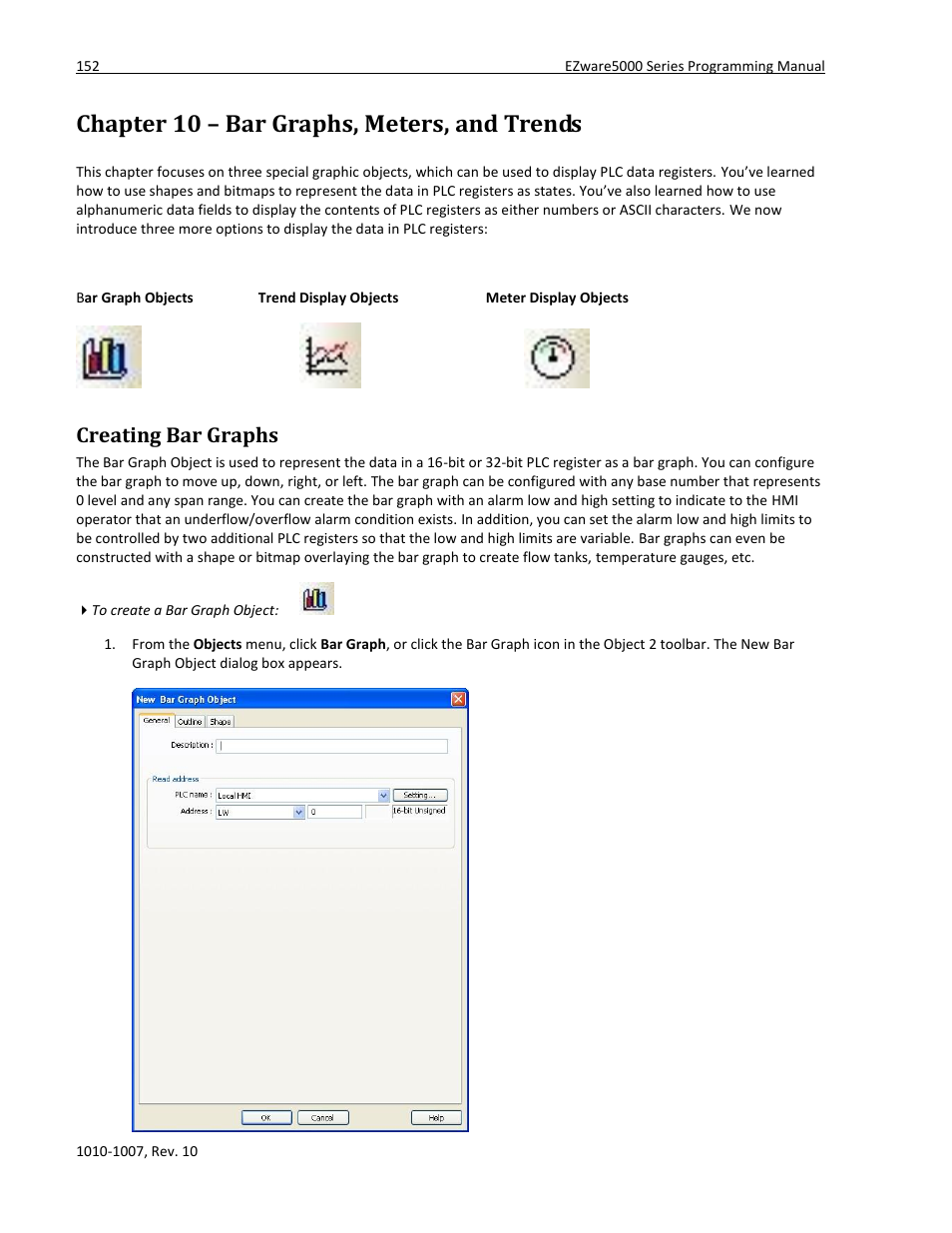 Chapter 10 – bar graphs, meters, and trends, Creating bar graphs | Maple Systems HMI5000 Series User Manual | Page 158 / 202
