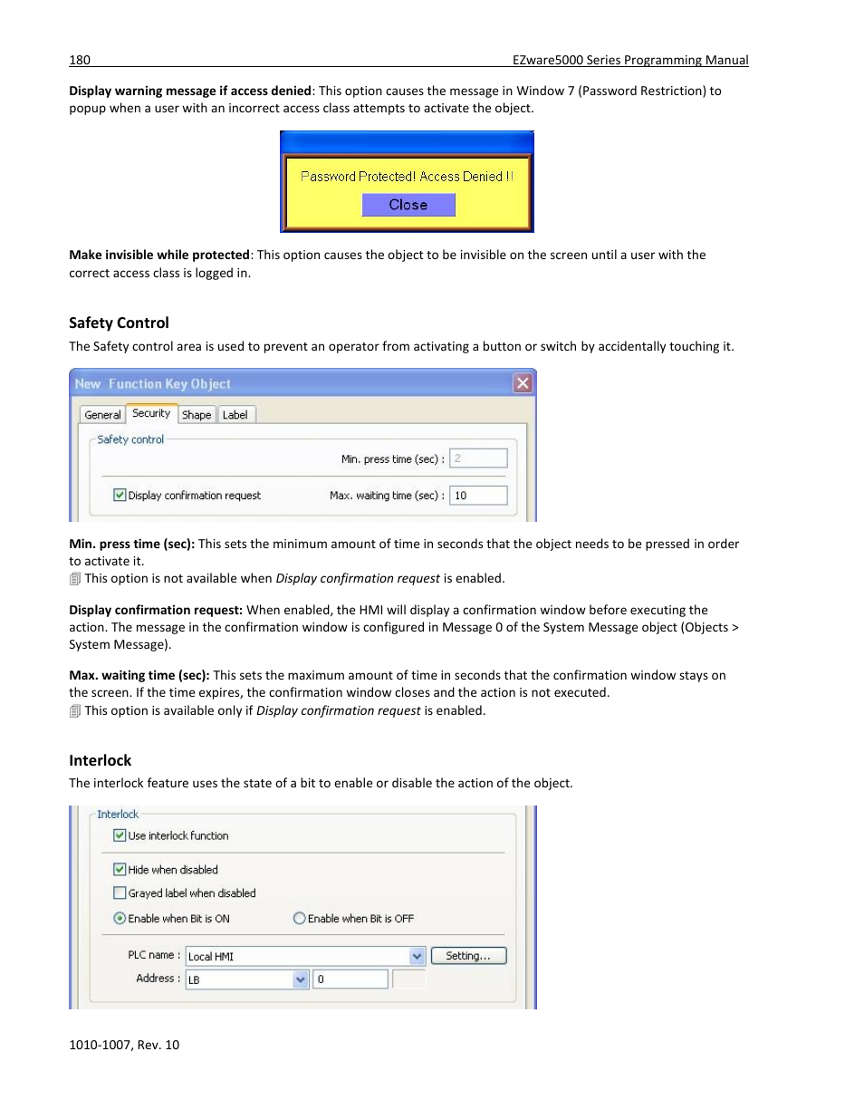 Safety control, Interlock | Maple Systems HMI5000 Series User Manual | Page 186 / 202
