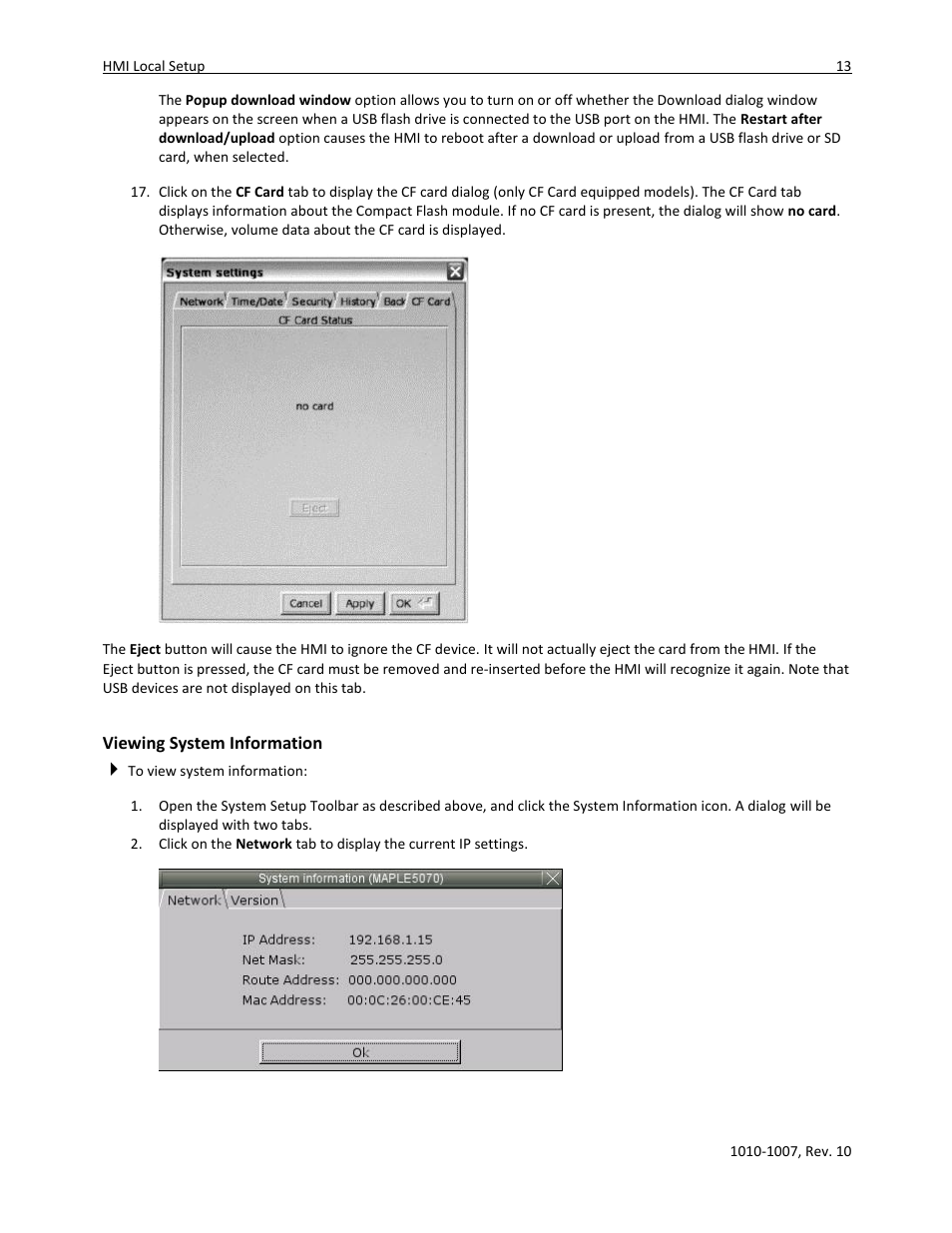 Viewing system information | Maple Systems HMI5000 Series User Manual | Page 19 / 202