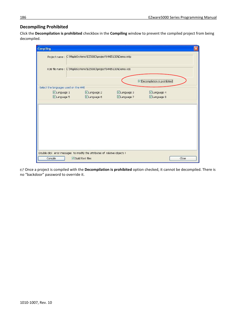 Decompiling prohibited | Maple Systems HMI5000 Series User Manual | Page 192 / 202