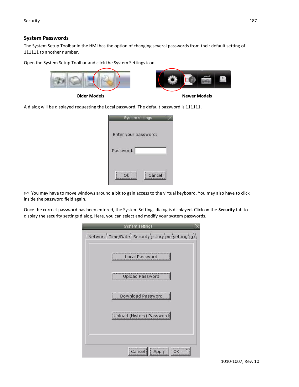 System passwords | Maple Systems HMI5000 Series User Manual | Page 193 / 202