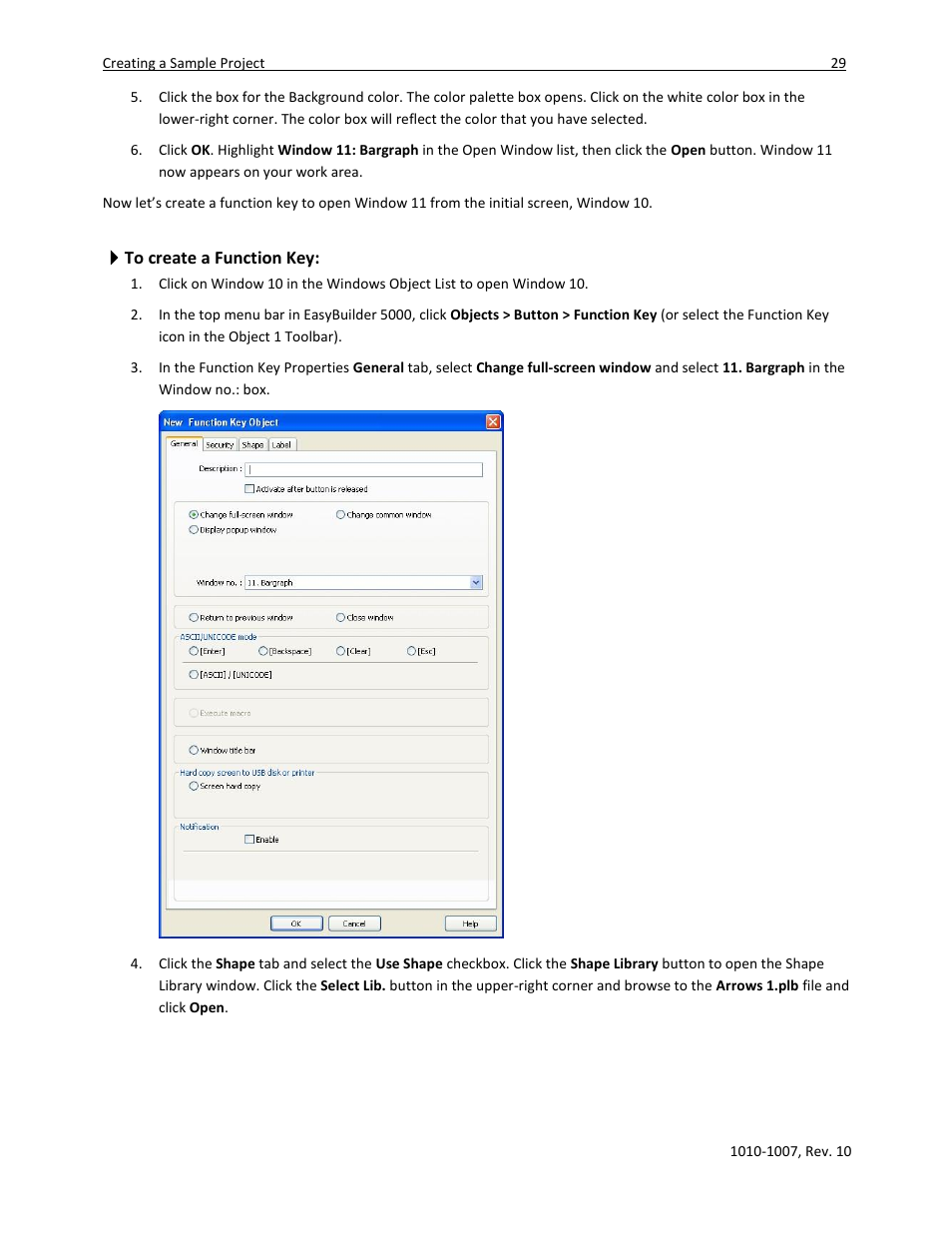 To create a function key | Maple Systems HMI5000 Series User Manual | Page 35 / 202