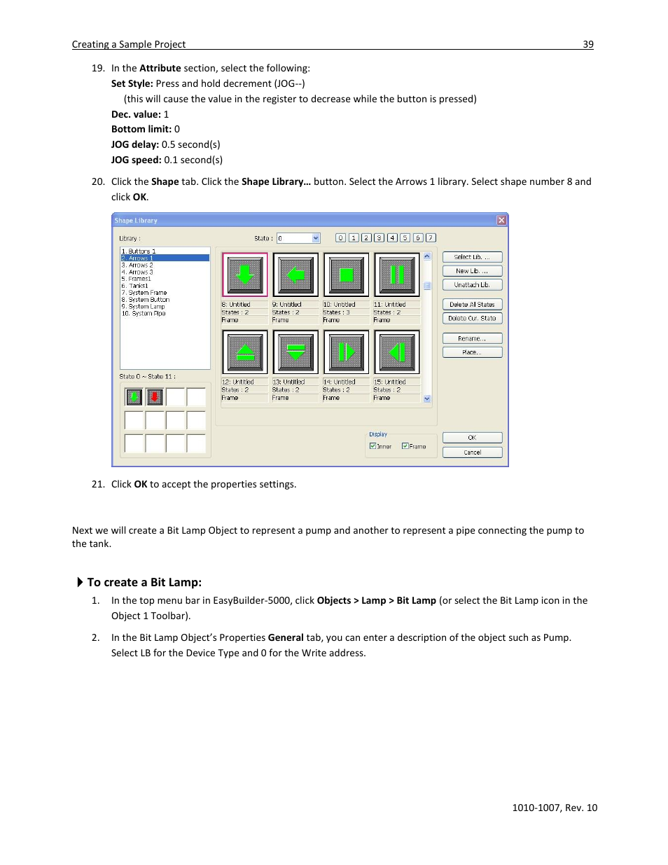 To create a bit lamp | Maple Systems HMI5000 Series User Manual | Page 45 / 202