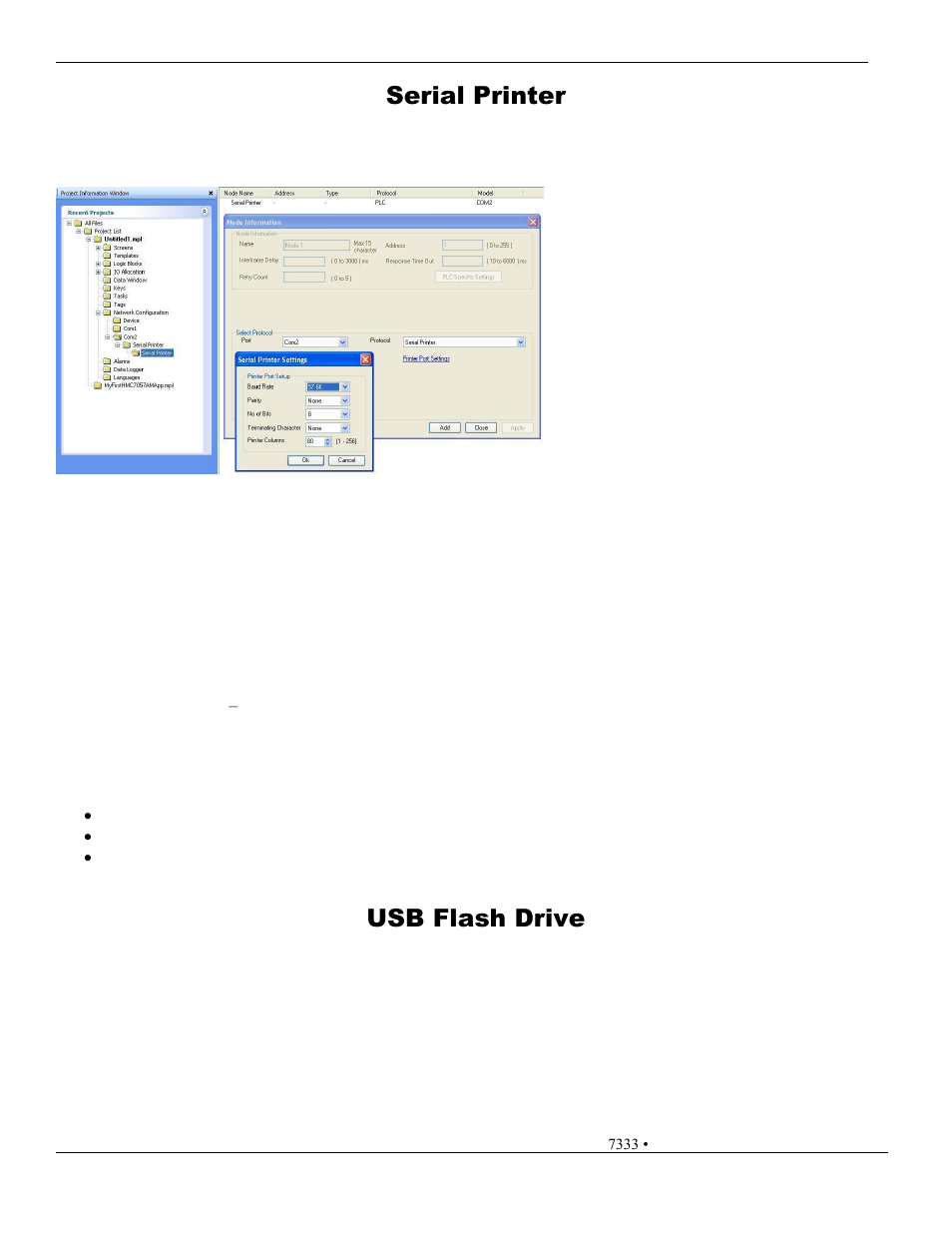 Serial printer, Usb flash drive | Maple Systems HMC7000 Series User Manual | Page 21 / 27