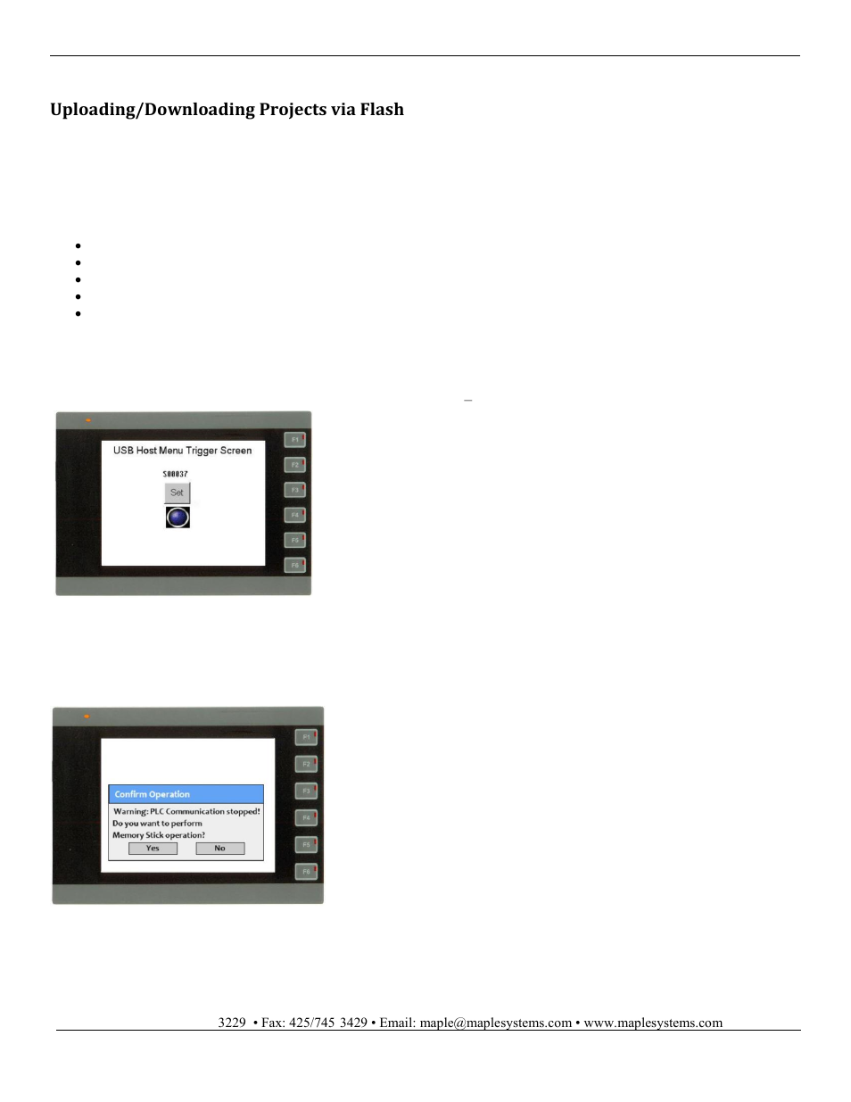 Uploading/downloading projects via flash | Maple Systems HMC7000 Series User Manual | Page 22 / 27