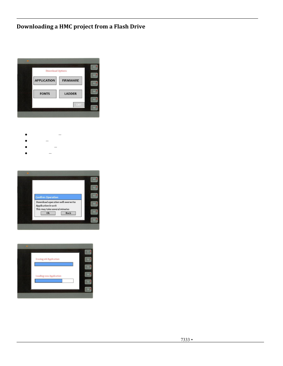 Downloading a hmc project from a flash drive | Maple Systems HMC7000 Series User Manual | Page 25 / 27