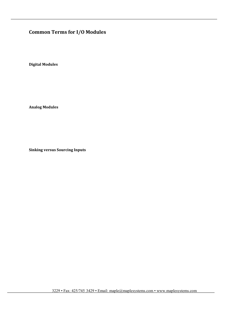 Common terms for i/o modules | Maple Systems HMC7000 Series User Manual | Page 72 / 82
