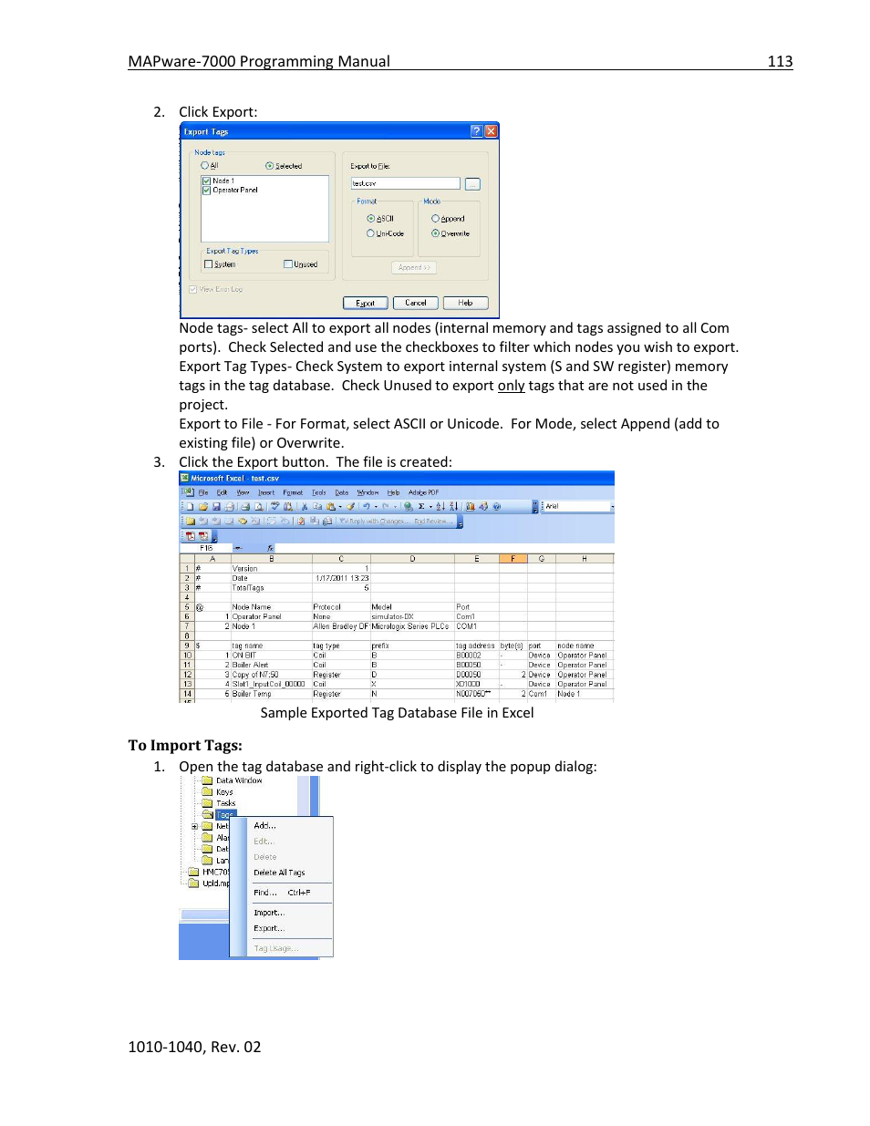 To import tags | Maple Systems MAPware-7000 User Manual | Page 113 / 336
