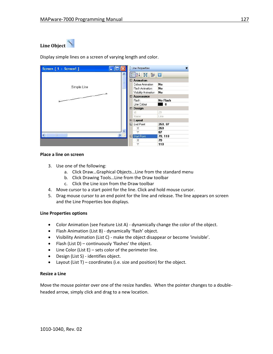 Line object | Maple Systems MAPware-7000 User Manual | Page 127 / 336