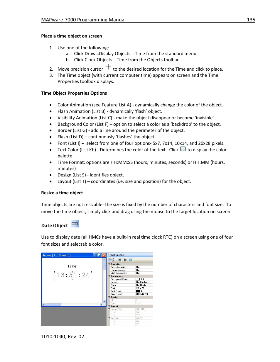 Date object | Maple Systems MAPware-7000 User Manual | Page 135 / 336