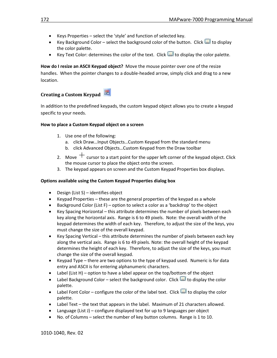 Creating a custom keypad | Maple Systems MAPware-7000 User Manual | Page 172 / 336