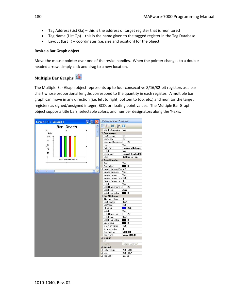 Multiple bar graphs | Maple Systems MAPware-7000 User Manual | Page 180 / 336
