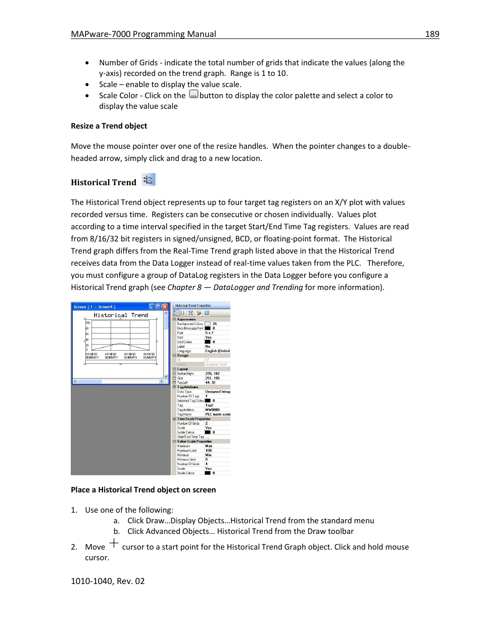 Historical trend | Maple Systems MAPware-7000 User Manual | Page 189 / 336