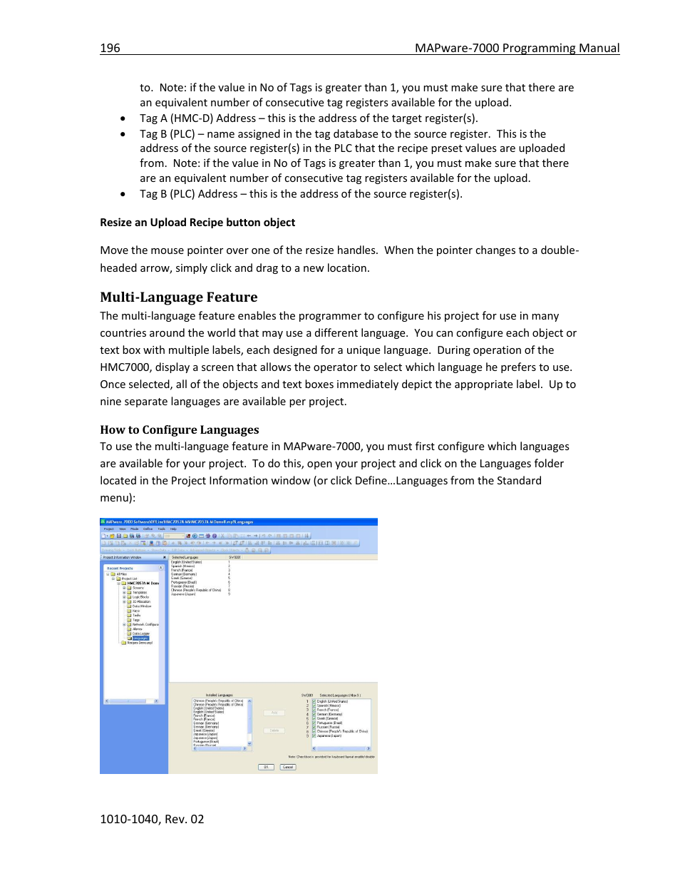 Multi-language feature, How to configure languages | Maple Systems MAPware-7000 User Manual | Page 196 / 336