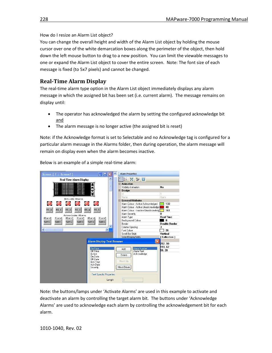 Real-time alarm display | Maple Systems MAPware-7000 User Manual | Page 228 / 336