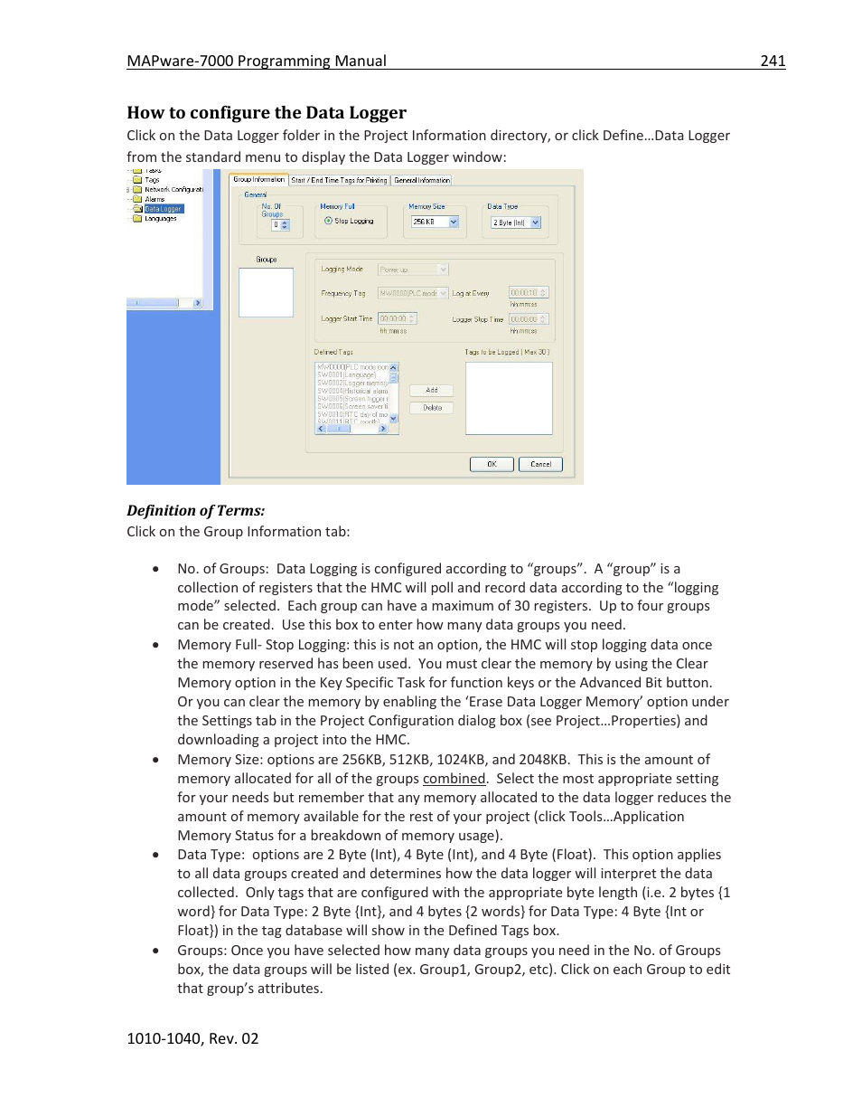 How to configure the data logger | Maple Systems MAPware-7000 User Manual | Page 241 / 336