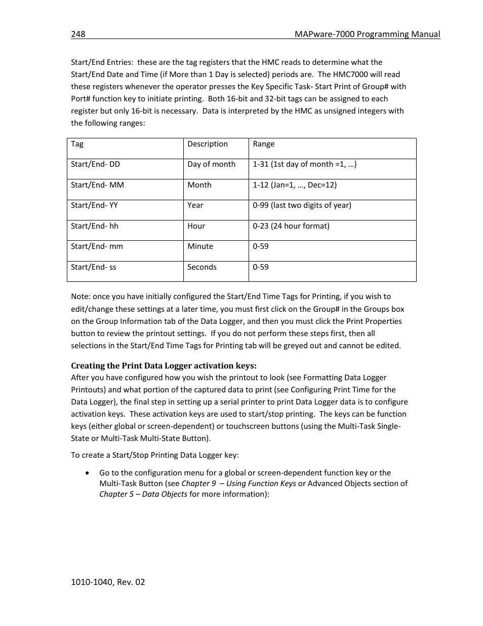 Creating the print data logger activation keys | Maple Systems MAPware-7000 User Manual | Page 248 / 336