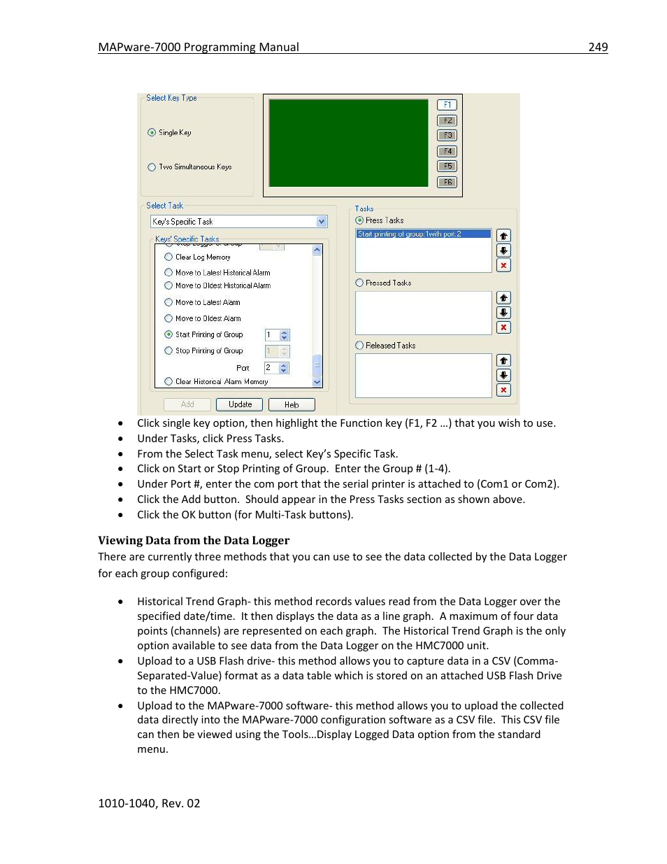 Viewing data from the data logger | Maple Systems MAPware-7000 User Manual | Page 249 / 336
