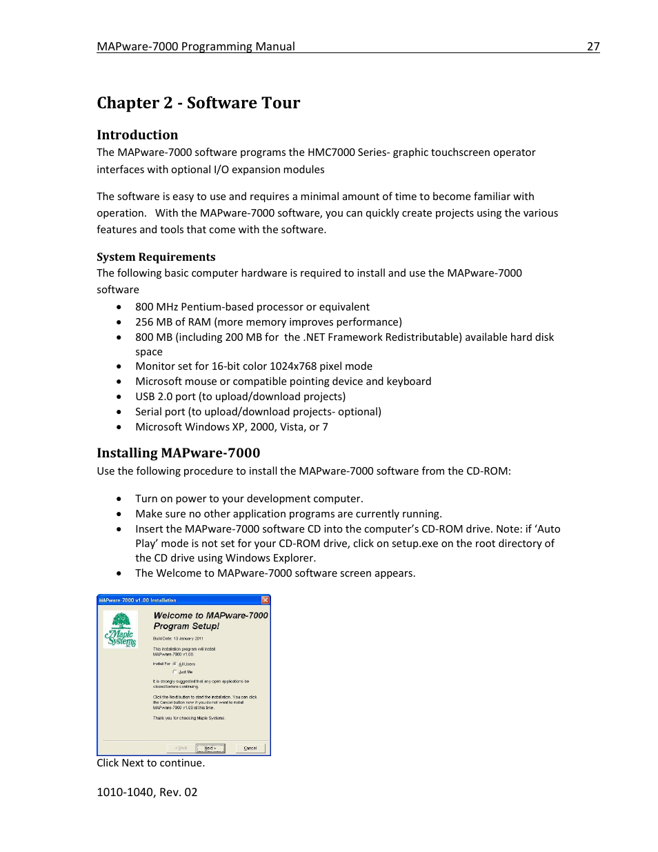 Chapter 2 - software tour, Introduction, System requirements | Installing mapware-7000 | Maple Systems MAPware-7000 User Manual | Page 27 / 336