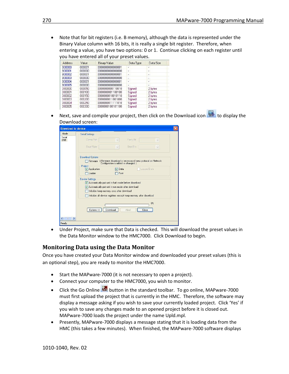 Monitoring data using the data monitor | Maple Systems MAPware-7000 User Manual | Page 270 / 336