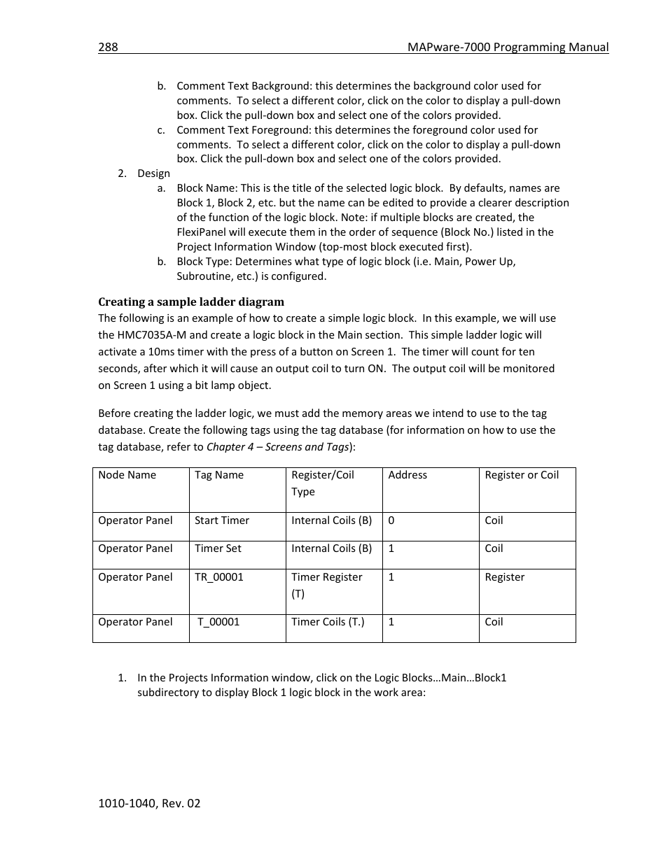 Creating a sample ladder diagram | Maple Systems MAPware-7000 User Manual | Page 288 / 336