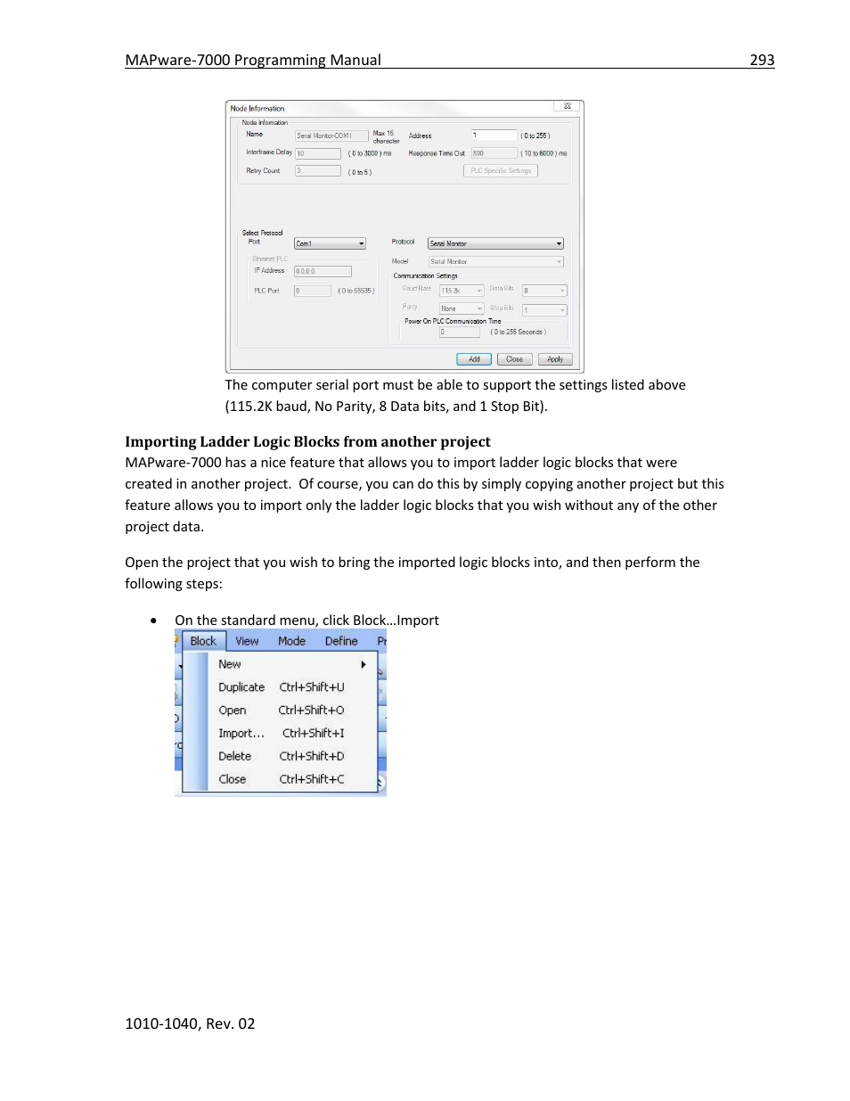 Importing ladder logic blocks from another project | Maple Systems MAPware-7000 User Manual | Page 293 / 336