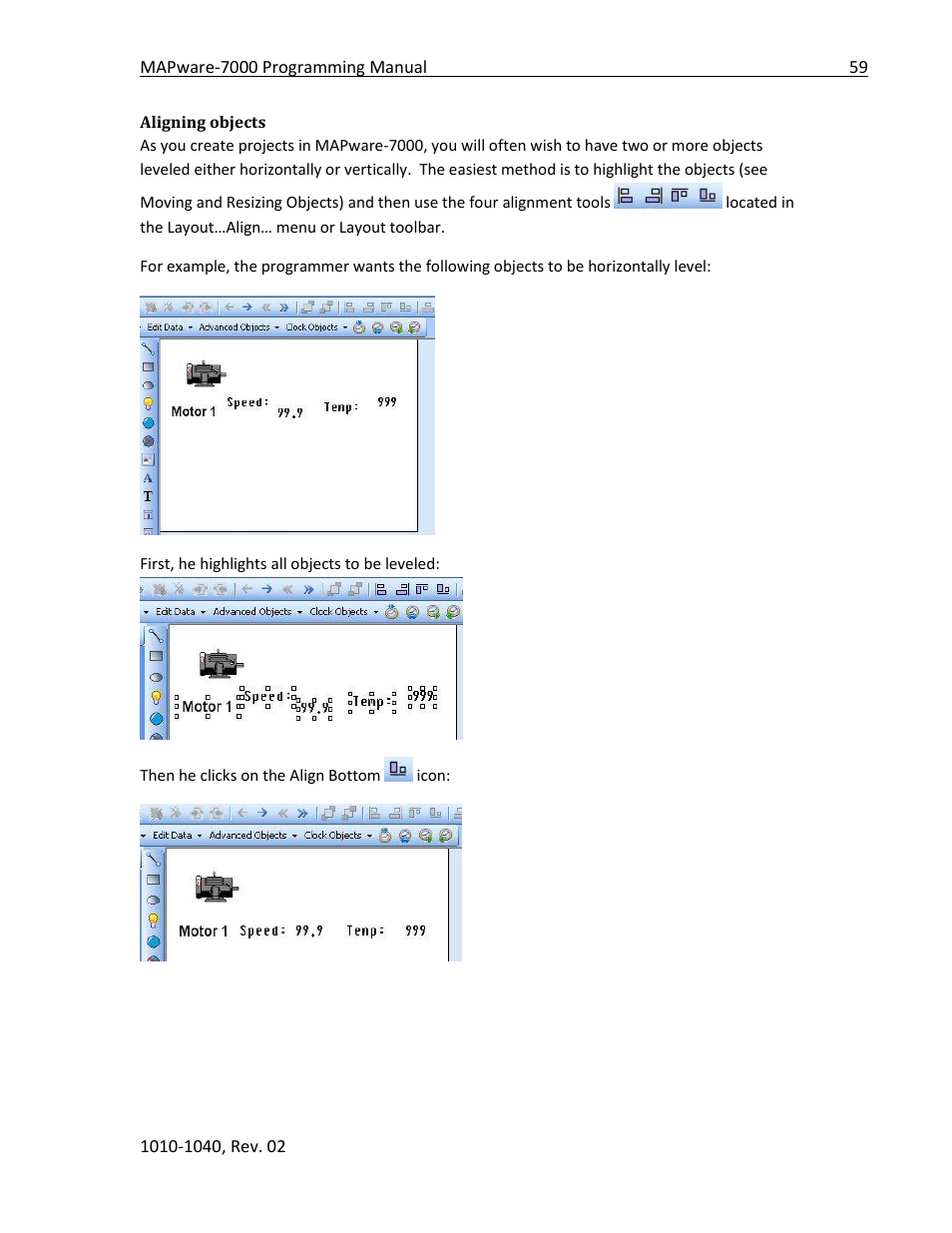 Aligning objects | Maple Systems MAPware-7000 User Manual | Page 59 / 336