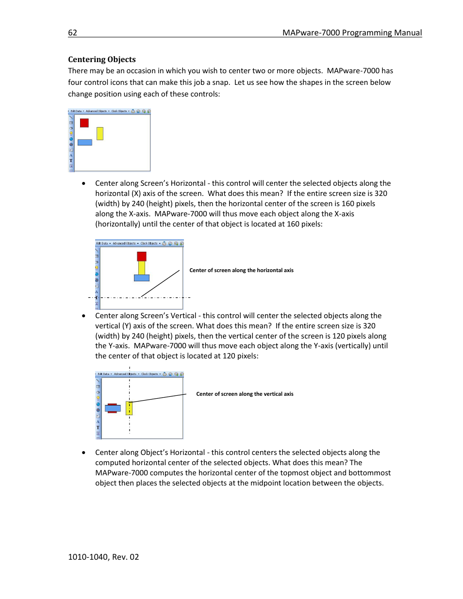 Centering objects | Maple Systems MAPware-7000 User Manual | Page 62 / 336