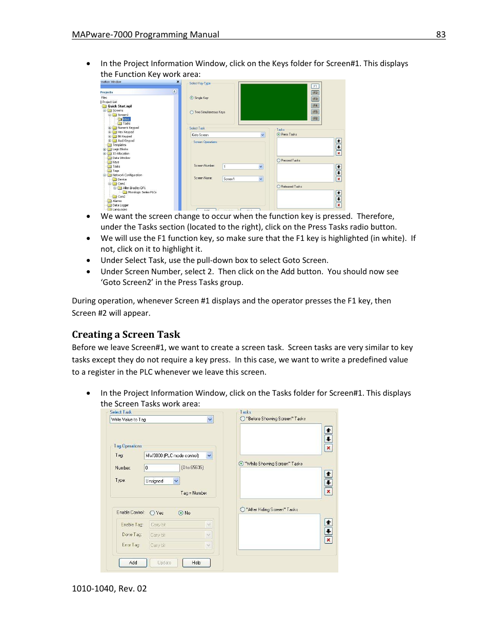 Creating a screen task | Maple Systems MAPware-7000 User Manual | Page 83 / 336