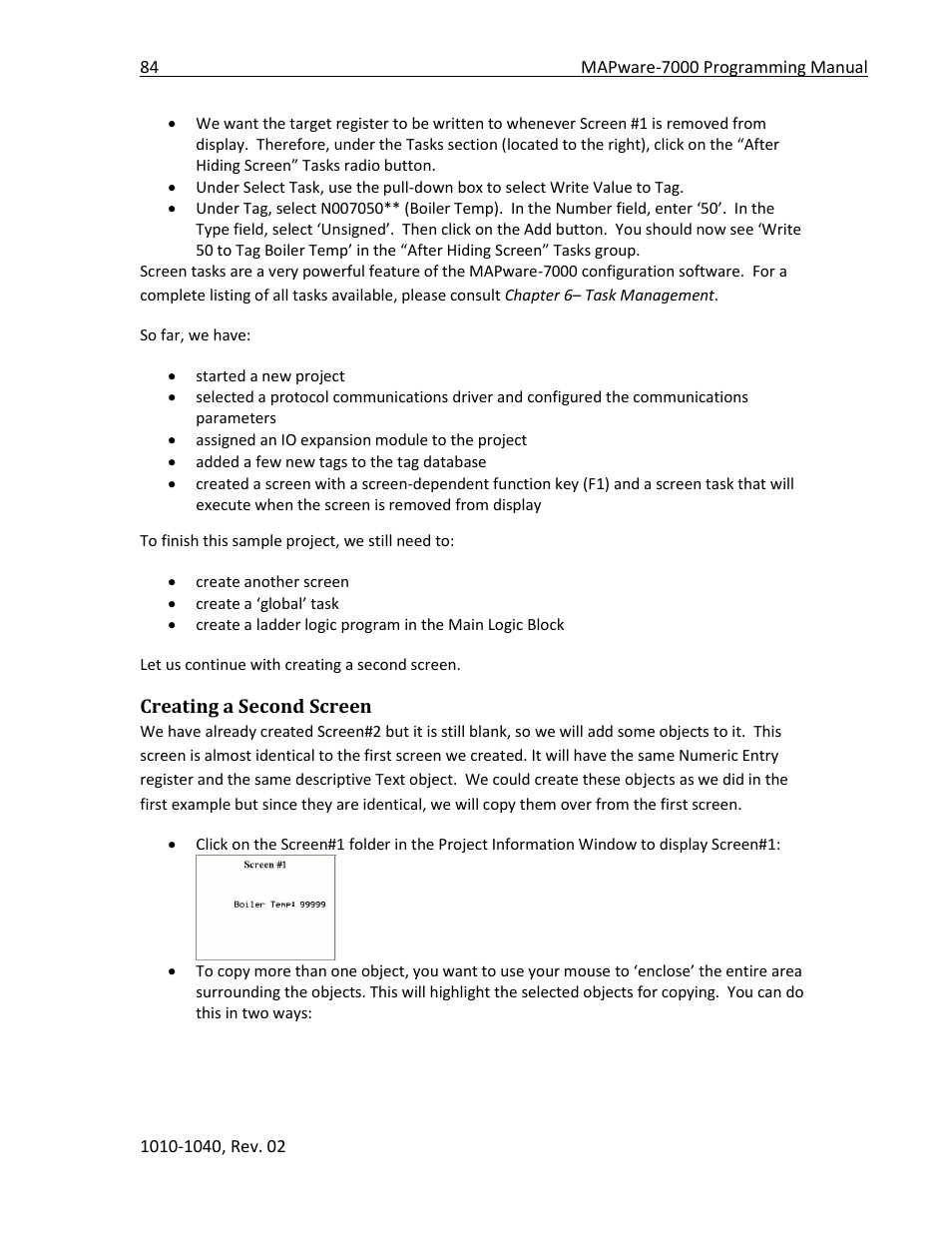 Creating a second screen | Maple Systems MAPware-7000 User Manual | Page 84 / 336