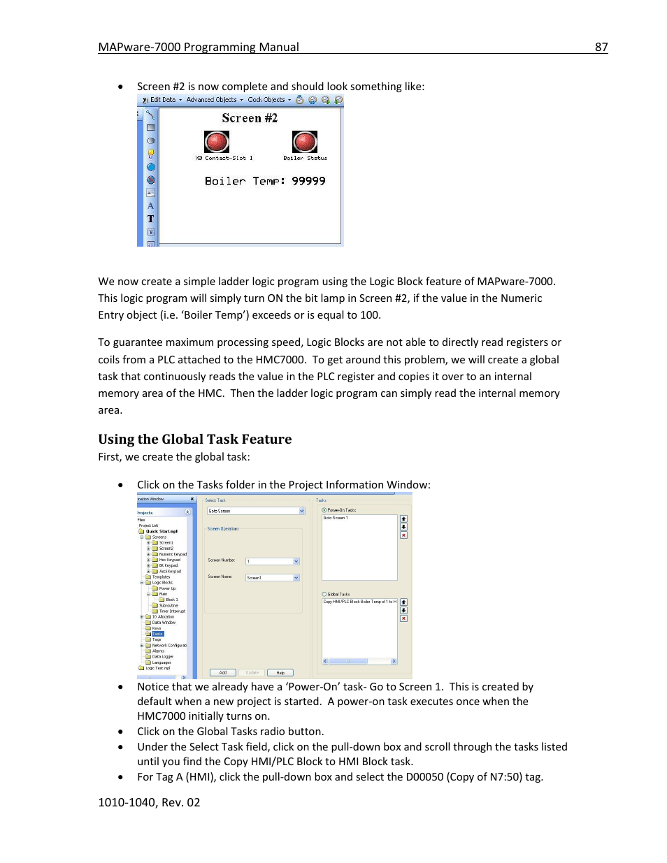 Using the global task feature | Maple Systems MAPware-7000 User Manual | Page 87 / 336