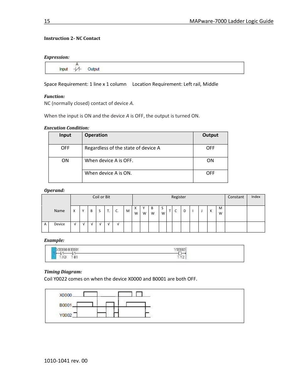 Instruction 2- nc contact | Maple Systems MAPware-7000 User Manual | Page 23 / 190