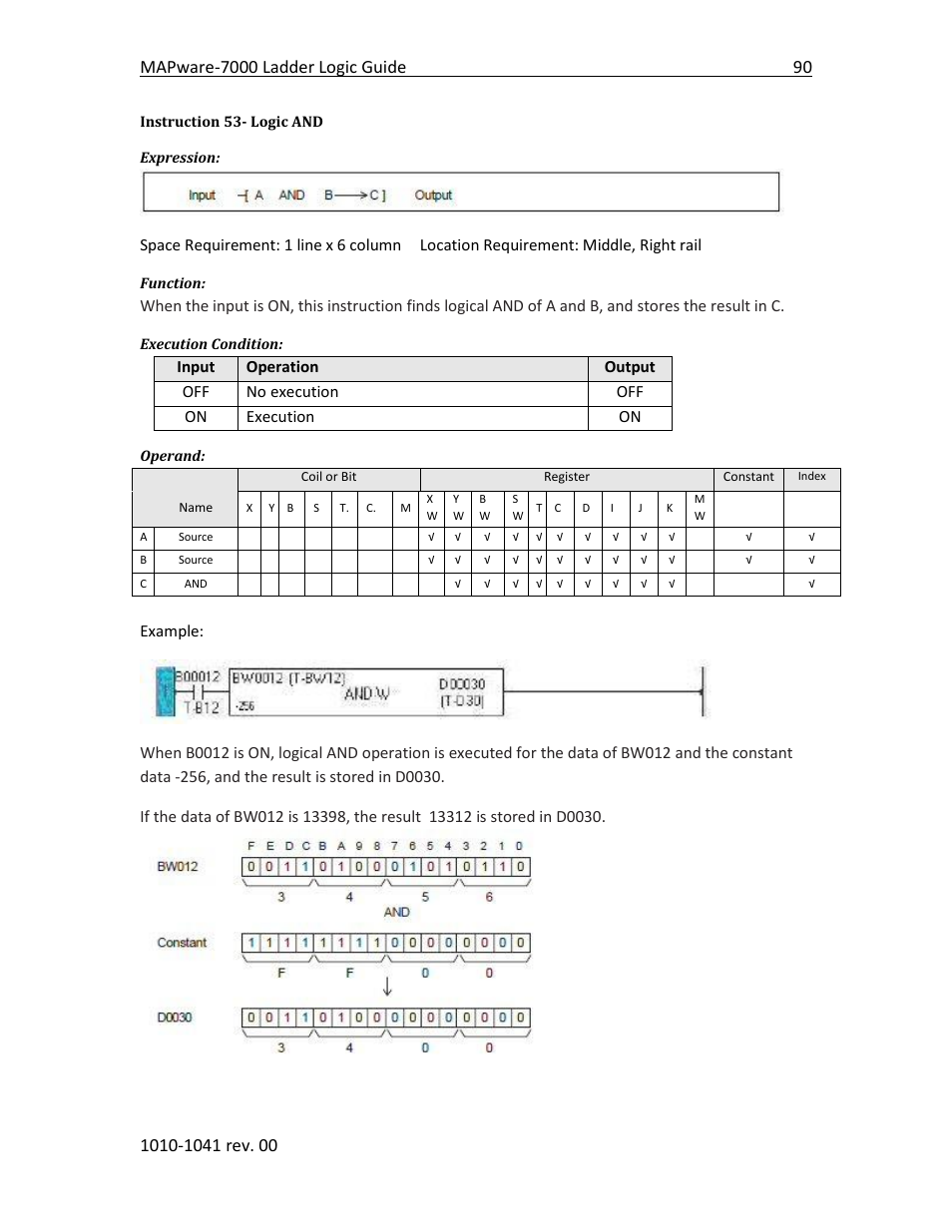 Instruction 53- logic and | Maple Systems MAPware-7000 User Manual | Page 98 / 190