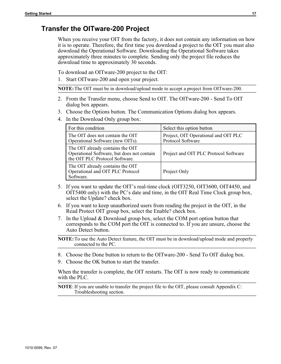 Transfer the oitware-200 project | Maple Systems OIT Family User Manual | Page 17 / 127