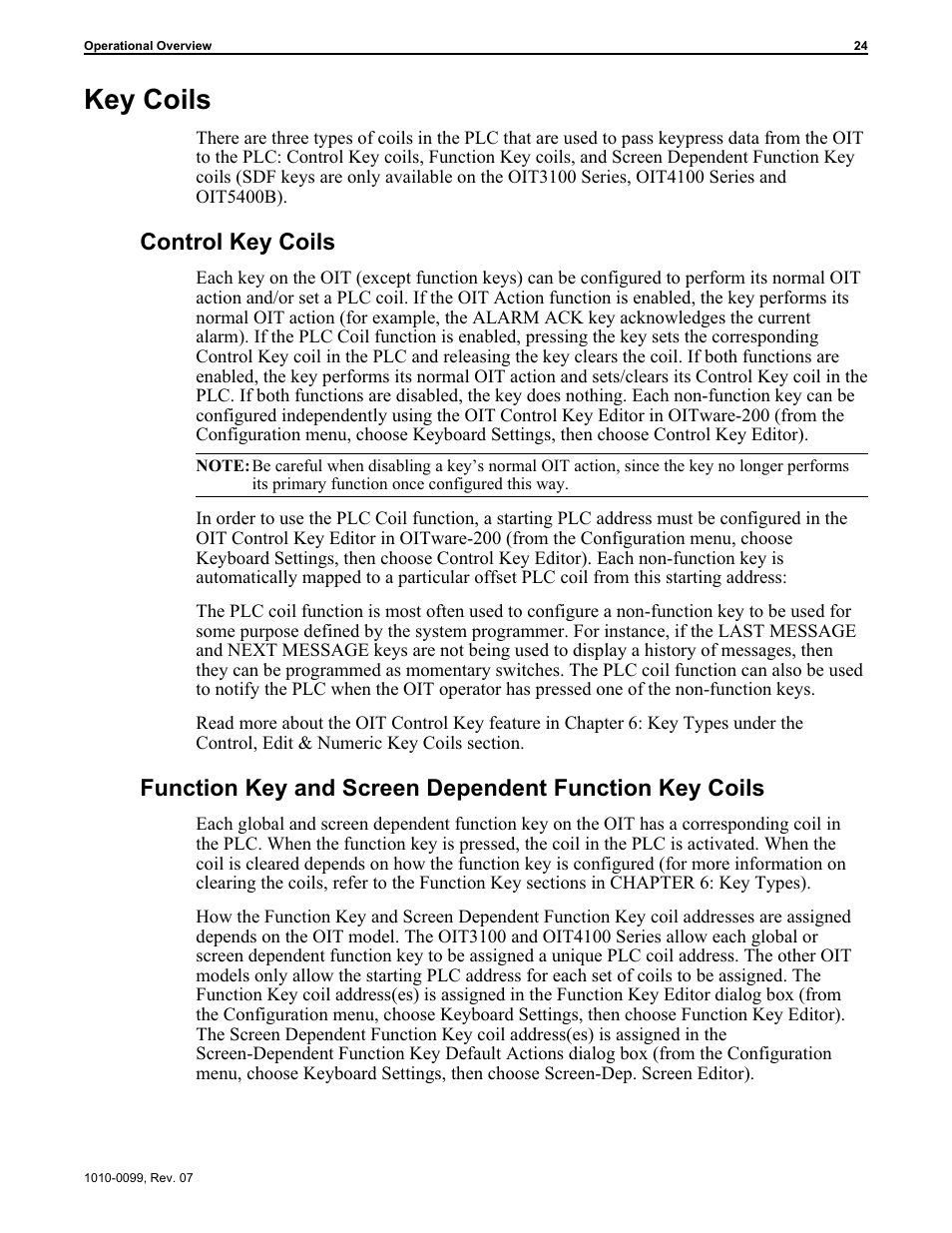 Key coils 24, Coils 24, 83, Coils 24 | Control key 24, 83, Global function key 24, Screen dependent function key 24, Key coils, Control key coils | Maple Systems OIT Family User Manual | Page 24 / 127