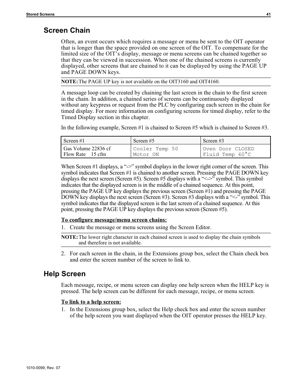 Link to help screen 41, Screen chain 41, Link to help screen 41, 69 | Screen chain 41, 69, Screen chain, Help screen | Maple Systems OIT Family User Manual | Page 41 / 127