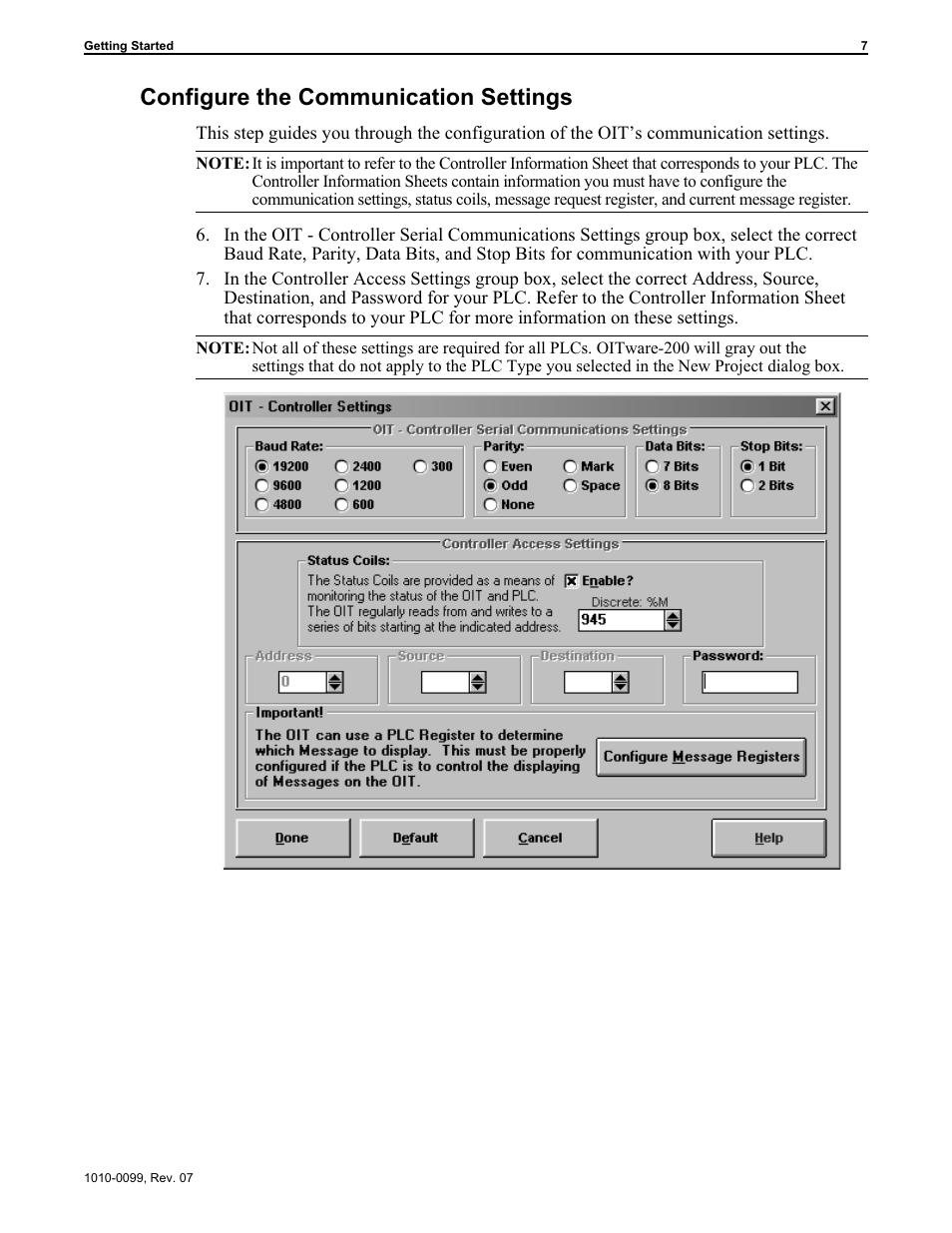 Communication settings 7, Configure the communication settings | Maple Systems OIT Family User Manual | Page 7 / 127