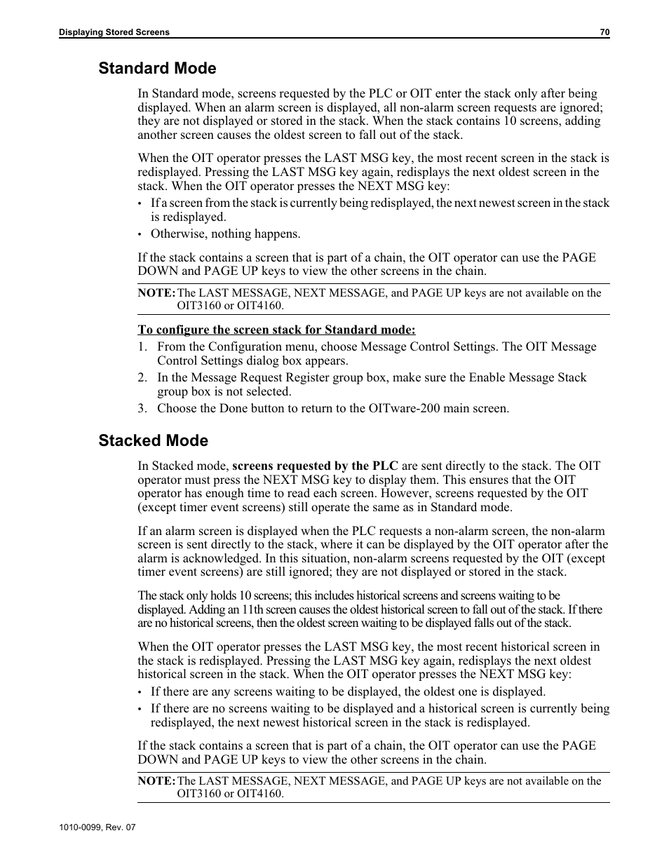 Stacked mode 70, Standard mode 70, Standard mode | Stacked mode | Maple Systems OIT Family User Manual | Page 70 / 127