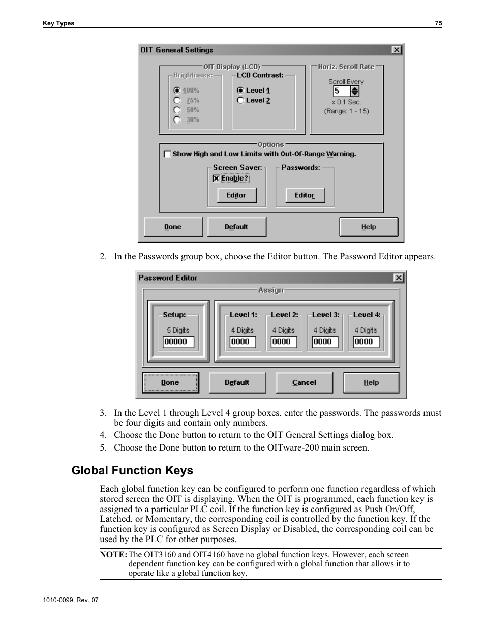 Global function keys | Maple Systems OIT Family User Manual | Page 75 / 127