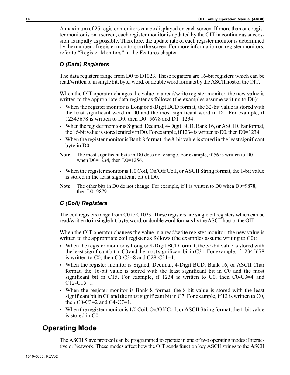 Operating mode | Maple Systems OIT Family (ASCII) User Manual | Page 17 / 61
