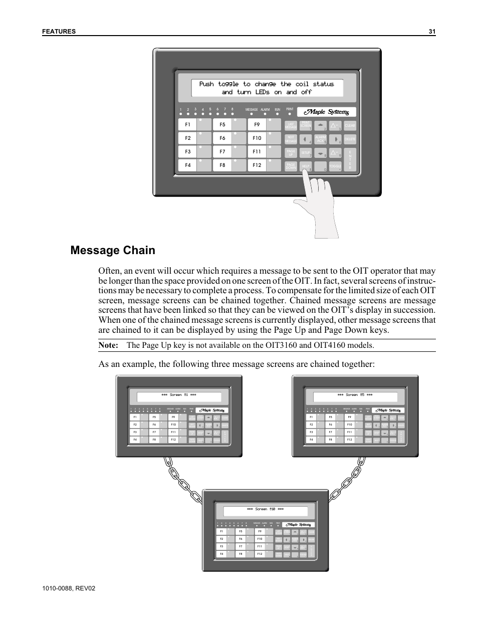 Message chain | Maple Systems OIT Family (ASCII) User Manual | Page 32 / 61
