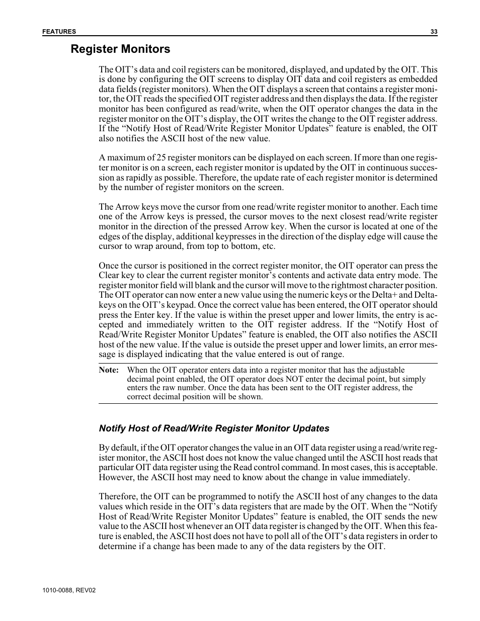 Register monitors | Maple Systems OIT Family (ASCII) User Manual | Page 34 / 61