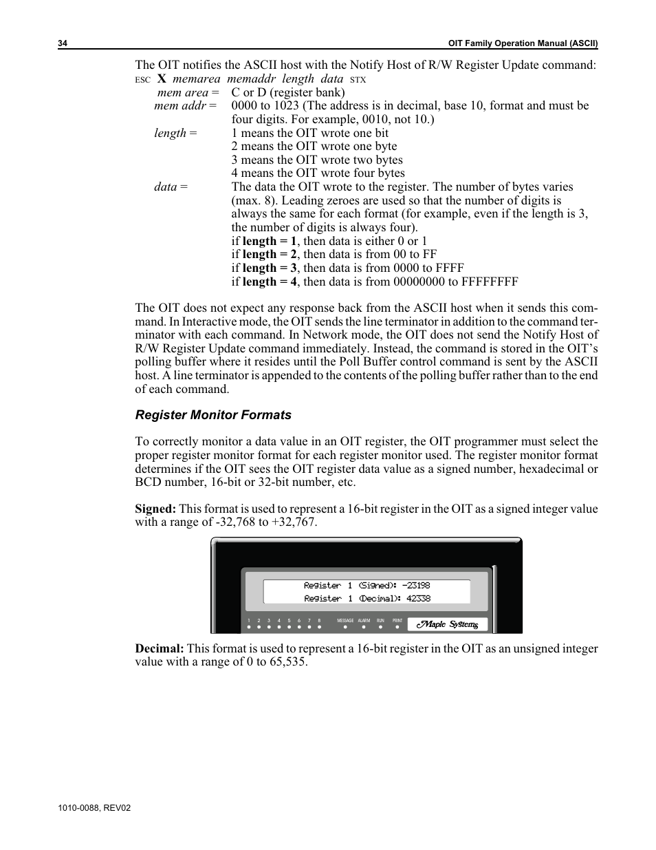 Maple Systems OIT Family (ASCII) User Manual | Page 35 / 61