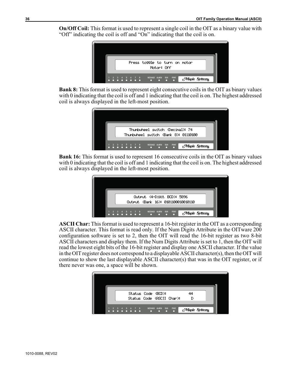 Maple Systems OIT Family (ASCII) User Manual | Page 37 / 61
