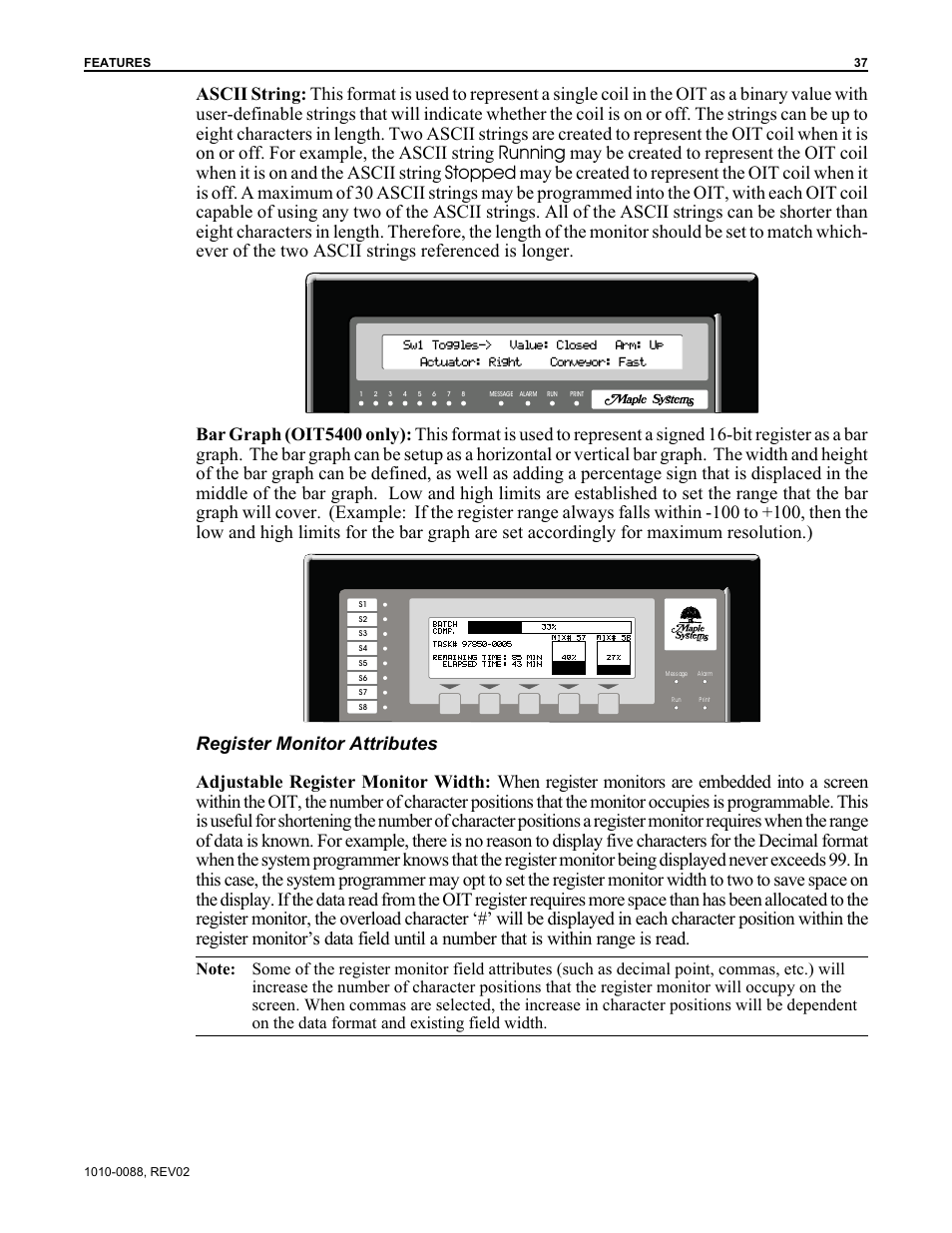 Maple Systems OIT Family (ASCII) User Manual | Page 38 / 61